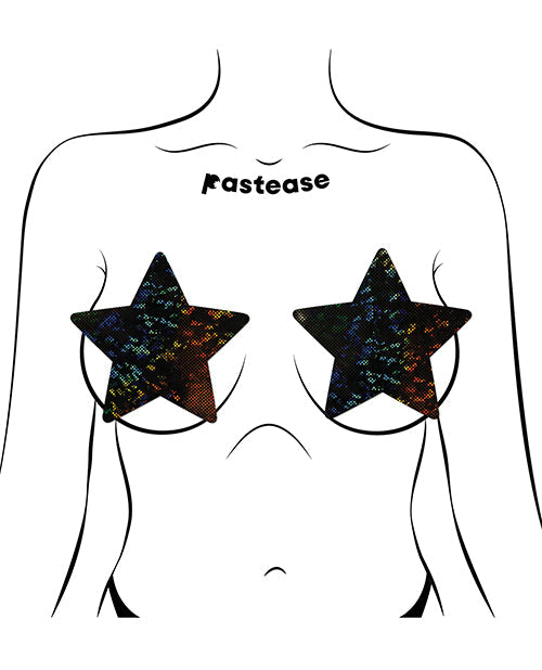 Black Disco Star Full Coverage Breast Pasties With Lift