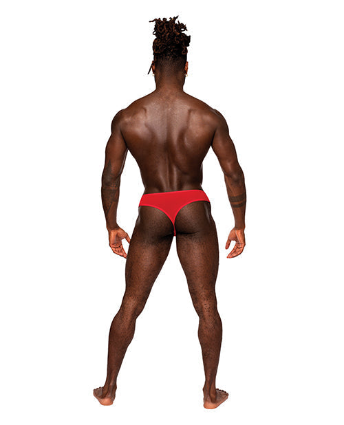Sassy Lace Open Ring Thong Red L/XL