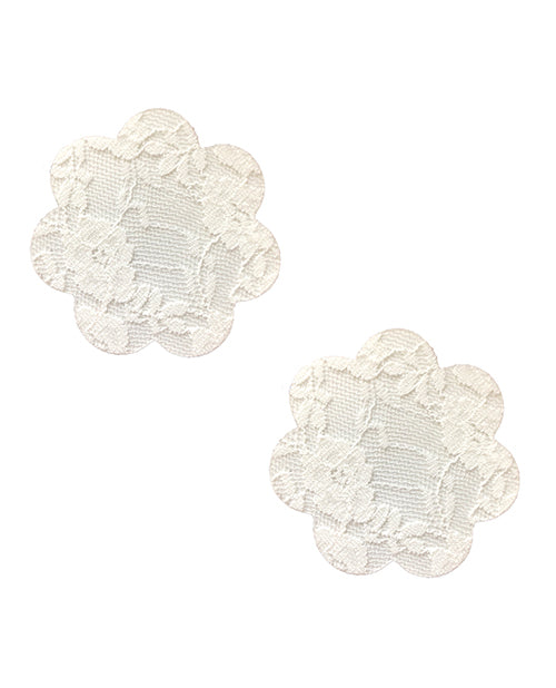 White Lace Petal Flower Pasties With Medical-Grade Adhesive
