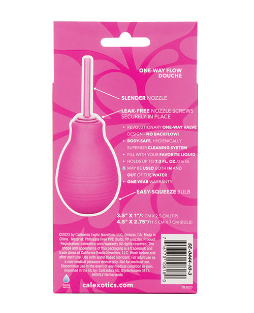 Pink One-Way Flow Anal Douche With Leak-Proof Nozzle