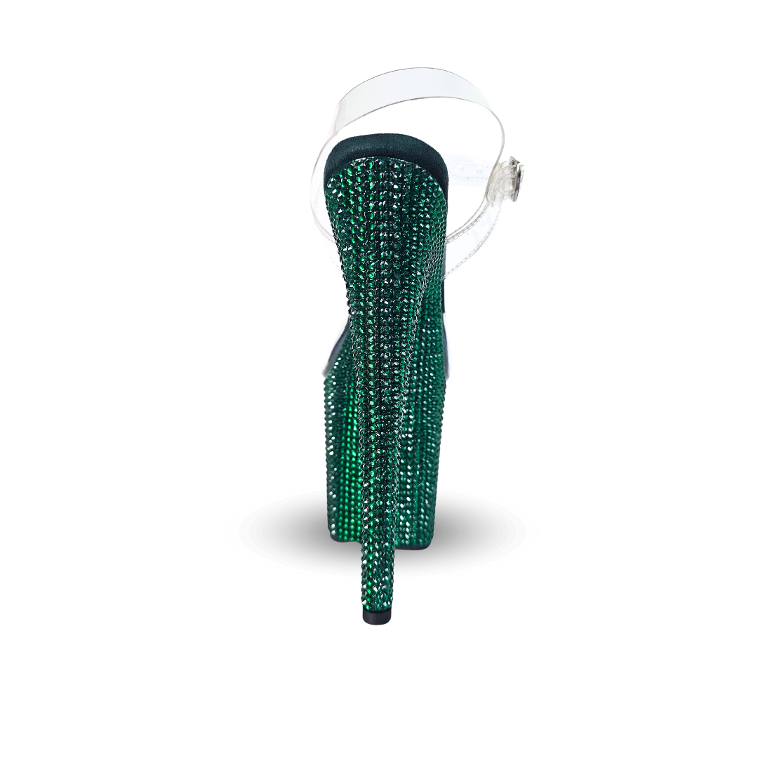 IDOL Emerald Crystal Platform Heels