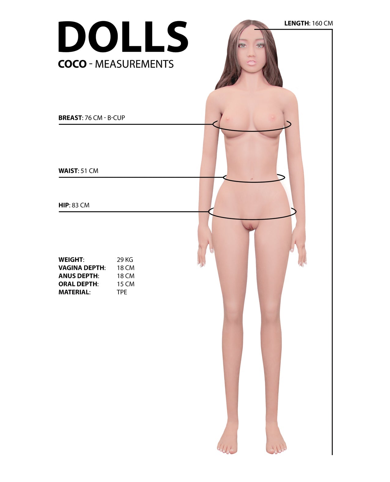 Shots Coco Love Doll — Full Size Standing Doll in Ivory