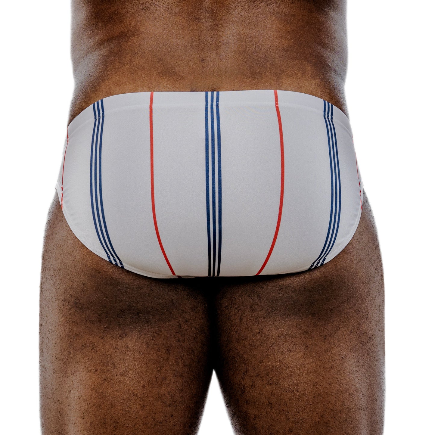 Multicolor Spandex Swim Brief With Graphic Catcher Print And Low-Rise Cut