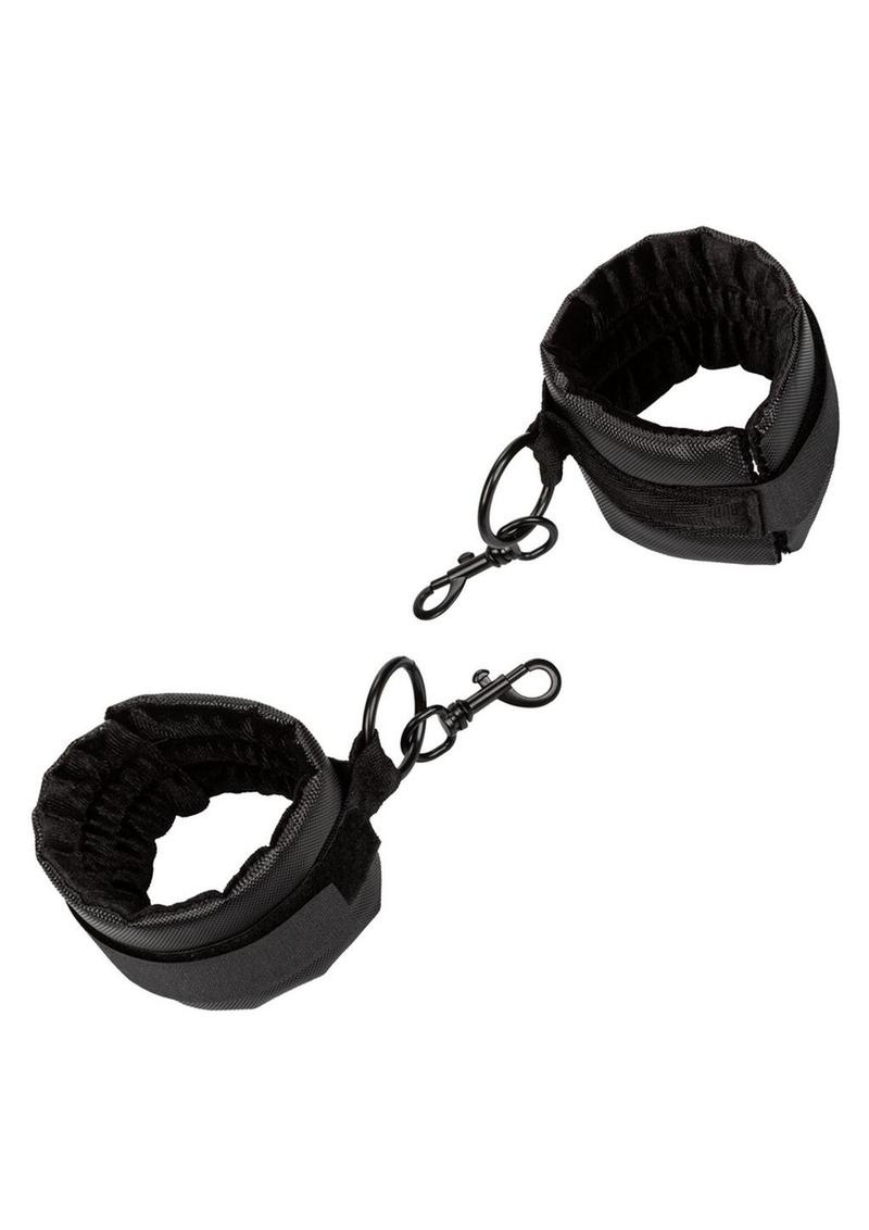 Boundless Vegan Leather Collar Body Restraint With Detachable Wrist Cuffs In Black