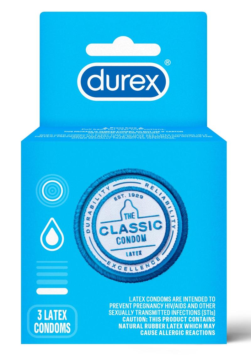 Durex Classic Latex Condoms | 3-Pack