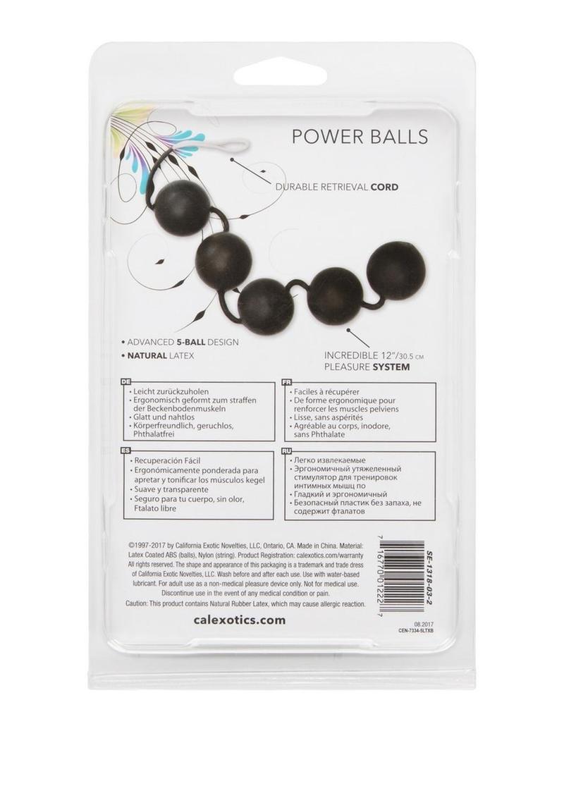 Power Balls Latex-Dipped Kegel Balls - 5-Bead String (Black)