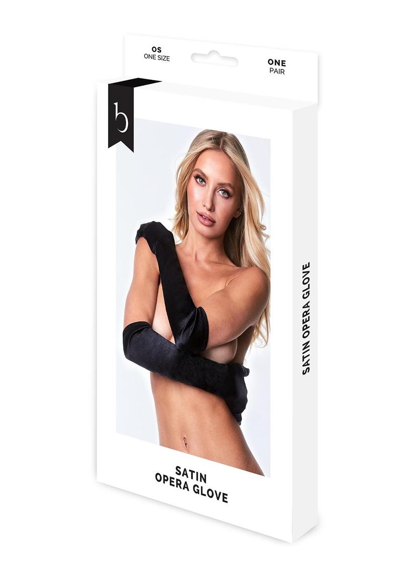 Satin Opera Gloves - Full Length Lingerie Gloves In Black And White
