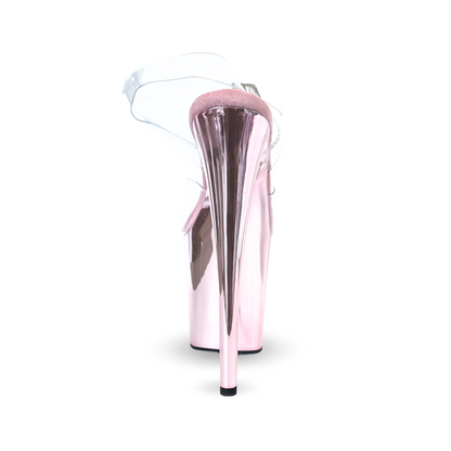 CHROME Baby Pink 8" Crystal Platform Heels