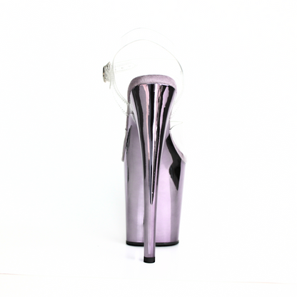 CHROME Lavender 8-Inch Crystal Platform Heels