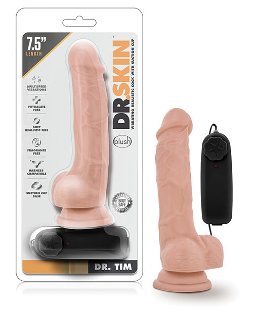Dr. Tim 7.5" Vibrating Cock - Vanilla