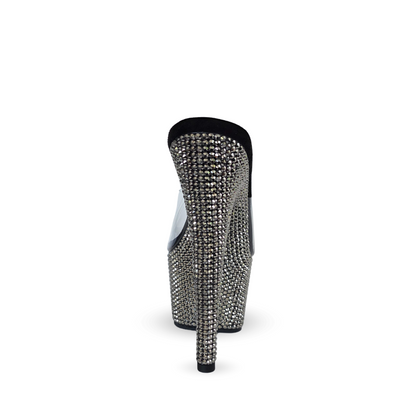 IDOL Black Stardust 7-Inch Single Strap Platform Heels