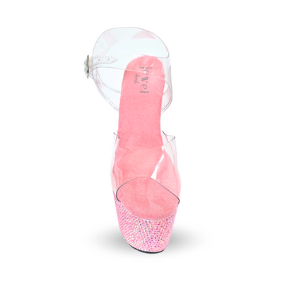 IDOL Pink AB 7" Double Strap Crystal Heels