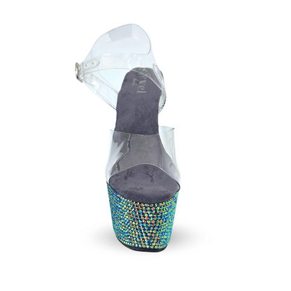 IDOL Mystic AB Clear Double Strap 7-Inch Platform Heel