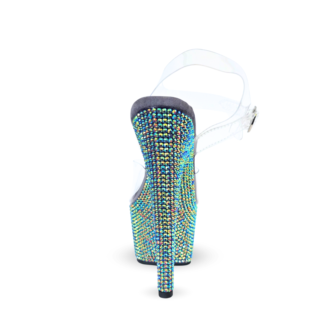 IDOL Mystic AB Clear Double Strap 7-Inch Platform Heel
