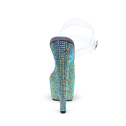 IDOL Mystic AB Clear Double Strap 7-Inch Platform Heel