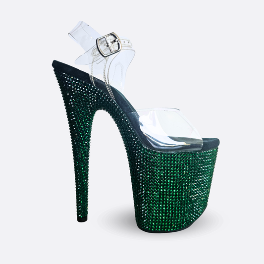 IDOL Emerald Crystal Platform Heels