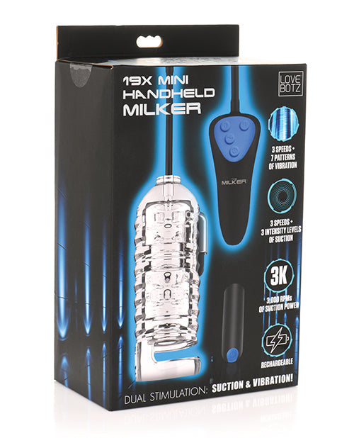 LoveBotz Mini Handheld Milker Auto Suction Masturbator With Vibrating Bullet And Remote Control