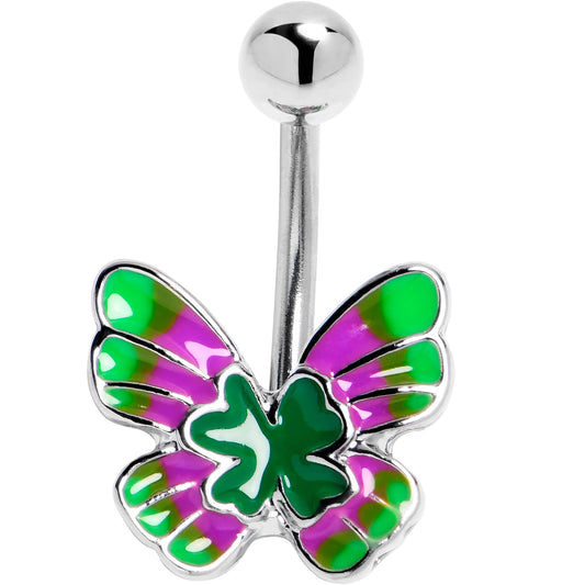 14G 3/8 Vibrant Grace Butterfly Belly Ring