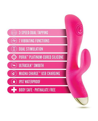 Blush Aria Pleasin' AF Rabbit Vibrator - Fuchsia