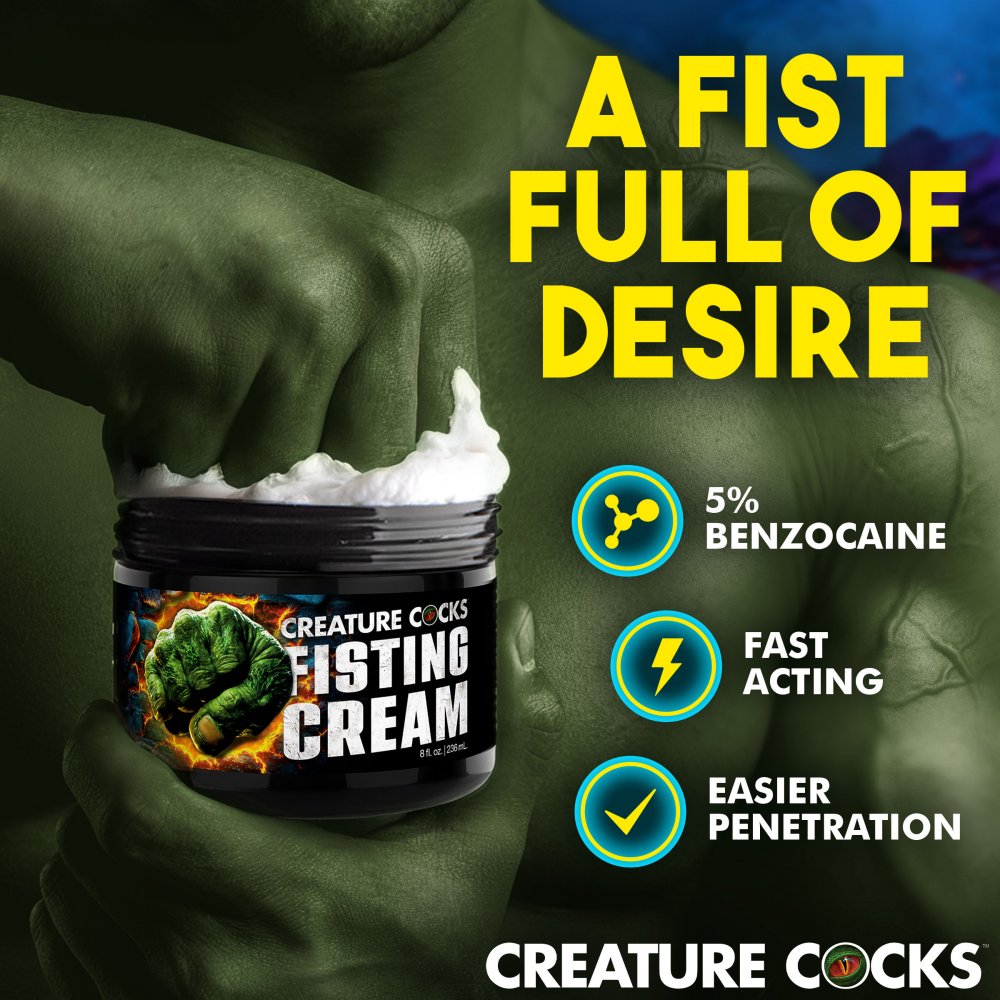 Creature Cocks Fisting Cream Anal Relaxation Cream With Benzocaine 8 oz