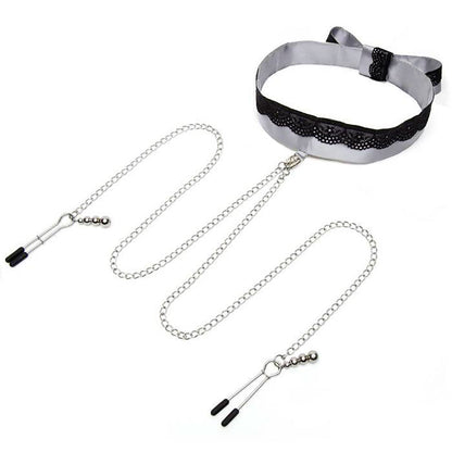 Fifty Shades - Play Nice Satin Collar & Nip Clamps