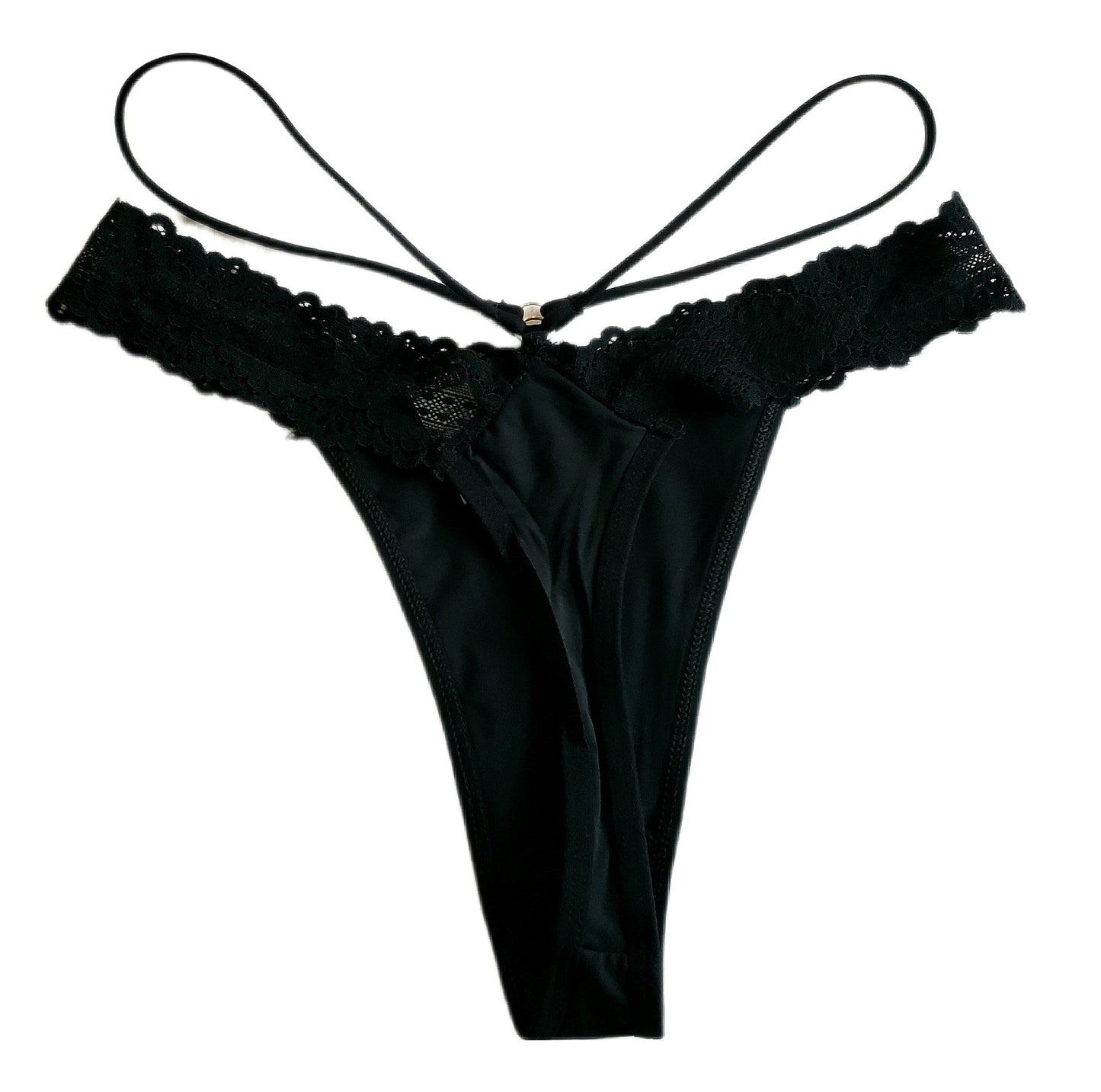 All You Can Eat Black Lace Thong Panty