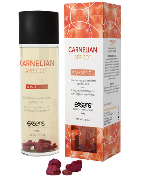 EXSENS de Paris Huile de massage bio avec pierres - Abricot Cornaline