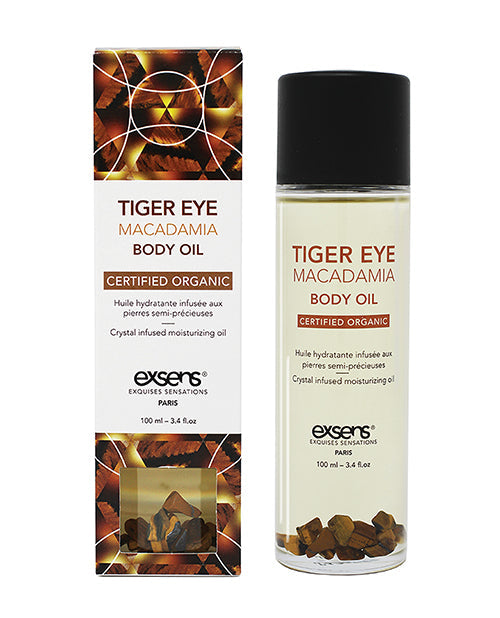 EXSENS Paris Huile corporelle bio avec pierres - Œil de tigre Macadamia 100 ml
