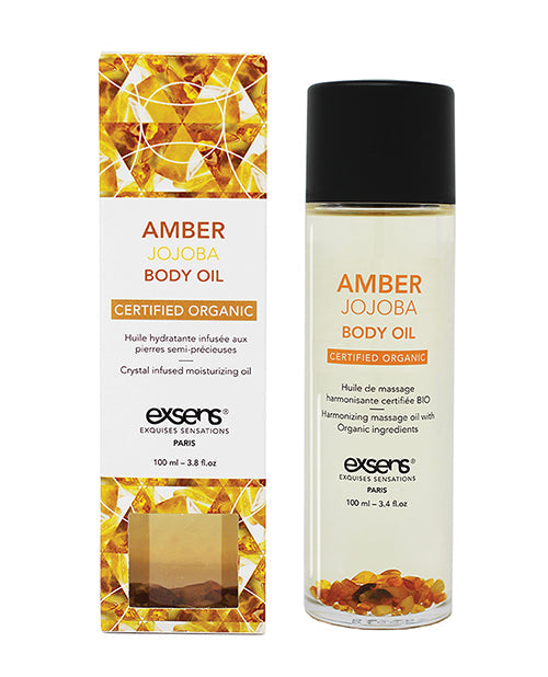 Huile corporelle bio EXSENS de Paris avec pierres - Jojoba ambré 100 ml