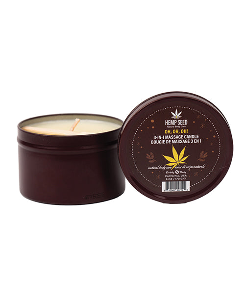 Earthly Body Bougie de massage 3-en-1 Collection Fêtes 2024 - 170 g Oh Oh Oh