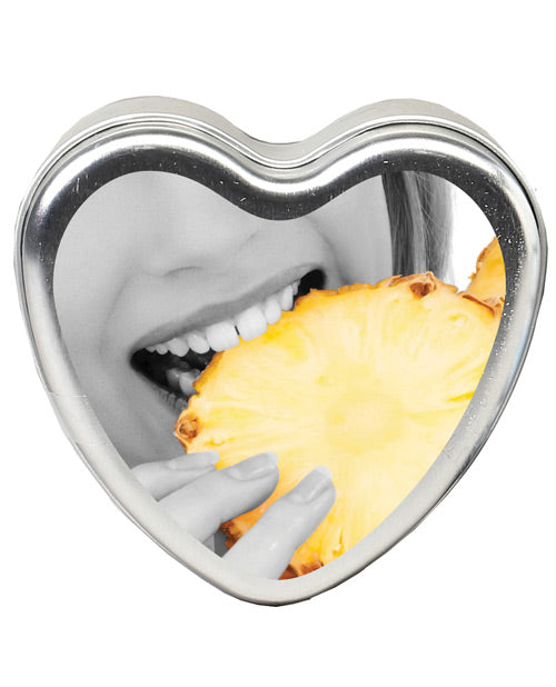 Bougie Comestible au Chanvre Suntouched de Earthly Body - Cœur en Étain 4.7 oz Ananas