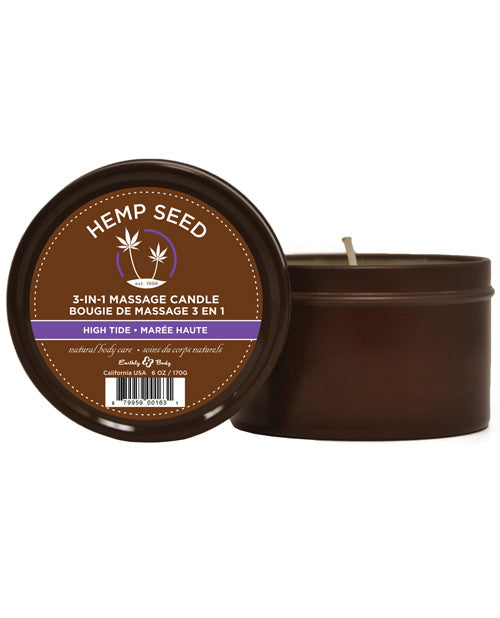 Bougie au chanvre Suntouched Earthly Body - Étain rond de 6 oz High Tide