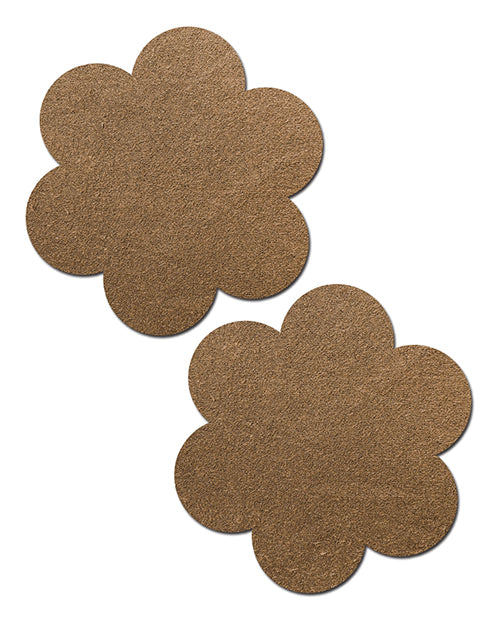 Tan Suede Daisy Nipple Covers By Pastease - One Size