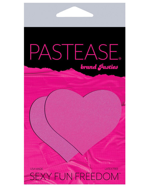 Cache-tétons Cœur Simple Pastease Noir Réactif à la Lumière - Rose Néon Taille Unique