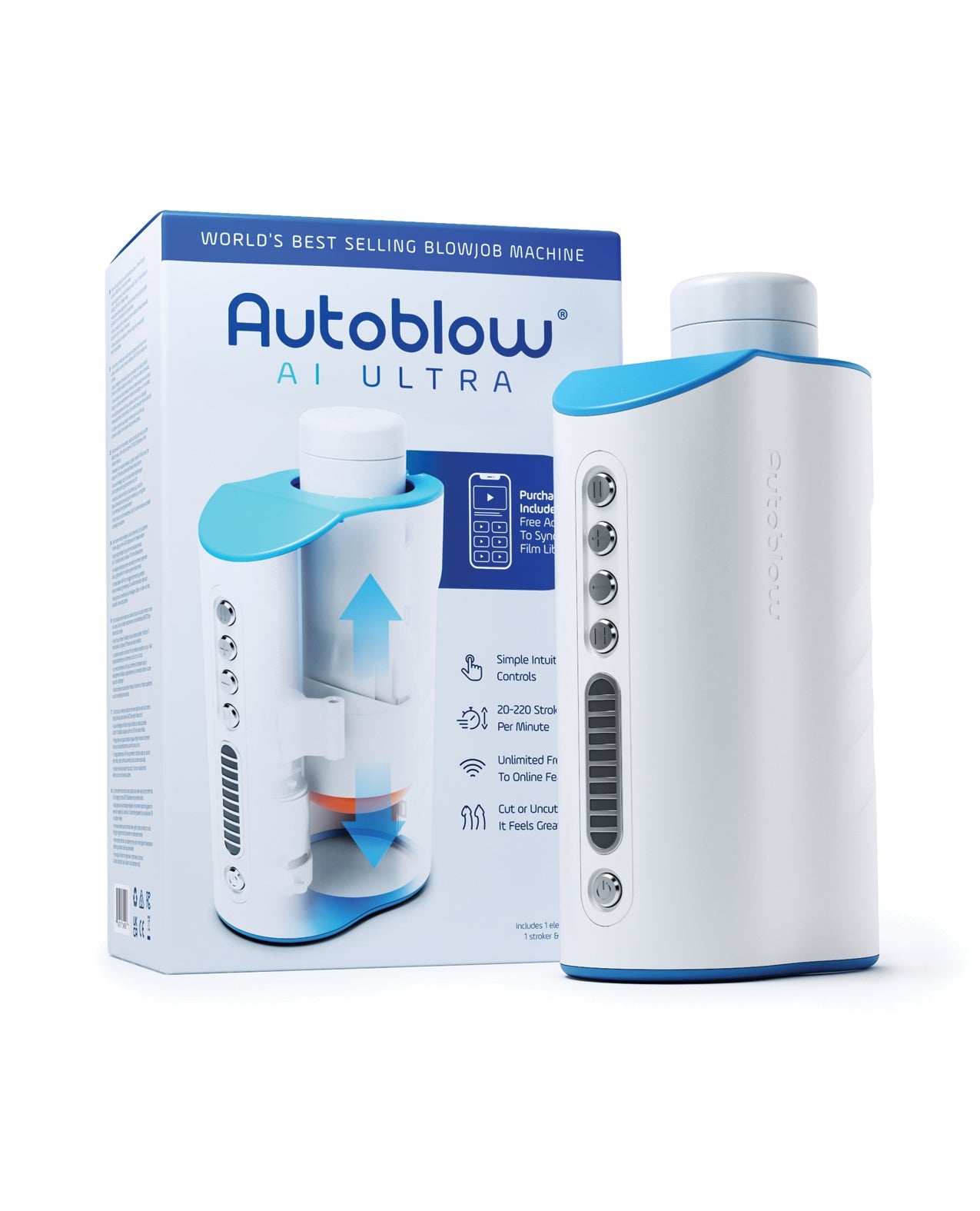 Autoblow AI Ultra Blowjob Machine With WiFi Sync Video And Voice Control In White