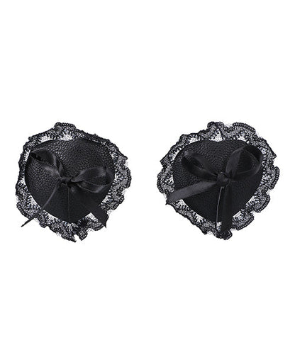 Doc Johnson Faux Leather Lace Nipple Pasties In A Bag
