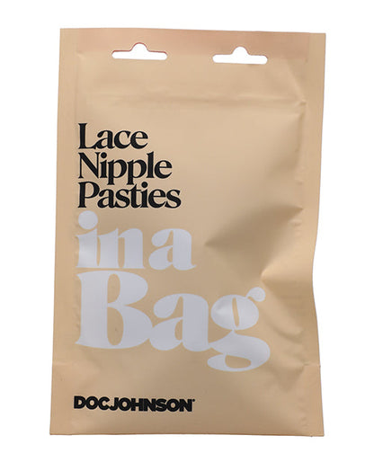Doc Johnson Faux Leather Lace Nipple Pasties In A Bag