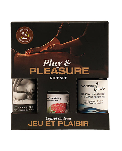 Coffret Cadeau Plaisir et Jeu Earthly Body - Fraise Assortie