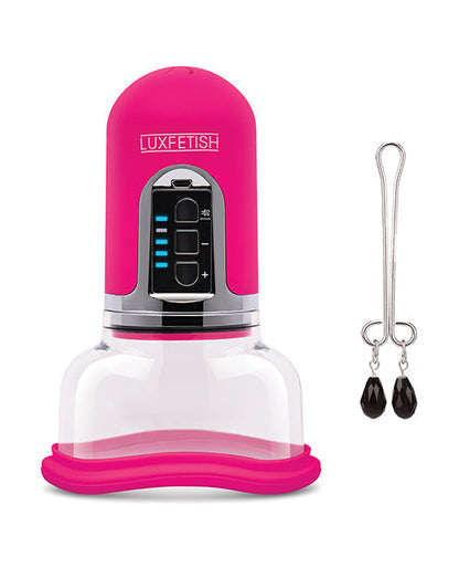 Lux Fetish Rechargeable 4-Function Automatic Pump With Clit Clamp