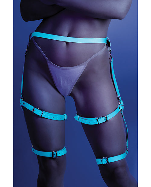 Light Blue Glow-In-The-Dark Leg Harness With Buckle Closures