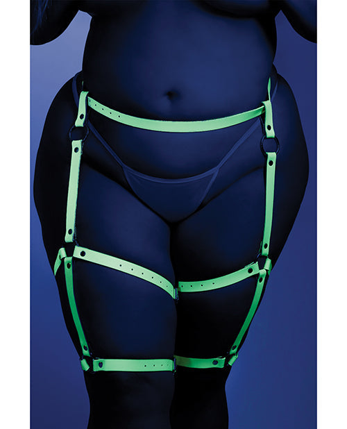 Light Blue Glow-In-The-Dark Leg Harness With Buckle Closures