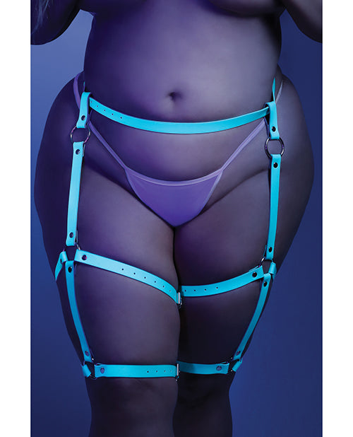 Light Blue Glow-In-The-Dark Leg Harness With Buckle Closures