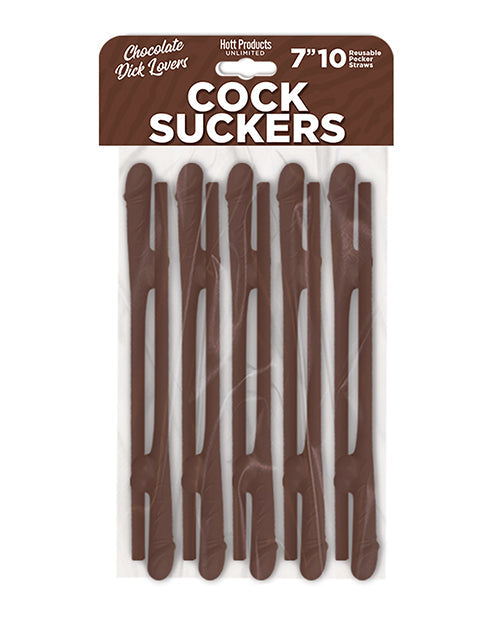 Pénis en paille suceurs de bite - Paquet de 10 pour les amoureux du chocolat