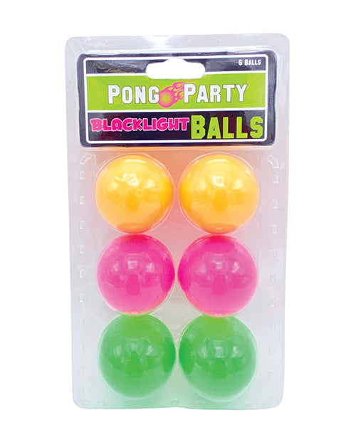 Ballon de Pong Lumière Noire - Assortiment de Couleurs Paquet de 6