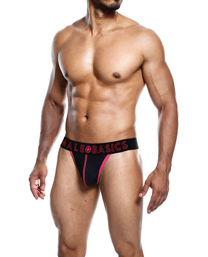 Coral Neon Thong Tanga With Elastic Waistband