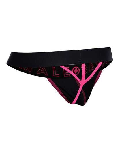 Coral Neon Thong Tanga With Elastic Waistband