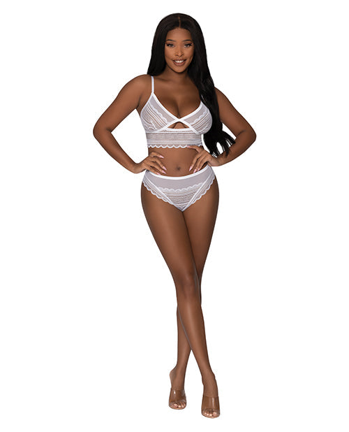 Soutien-gorge sans armature et slip échancré Modern Romance Blanc S/M