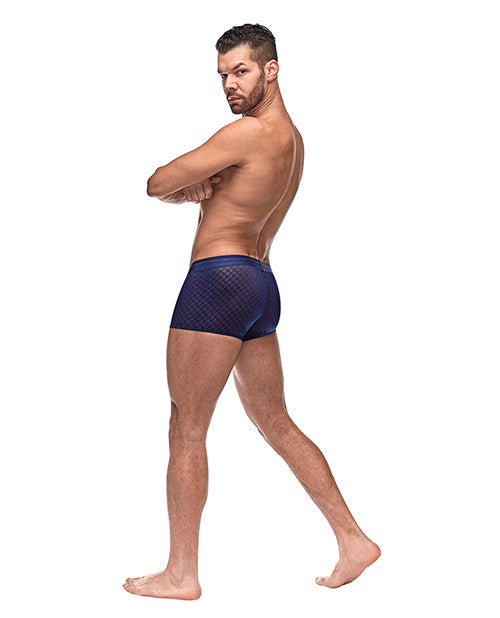 Blue Diamond Mesh Mini Short With Branded Waistband