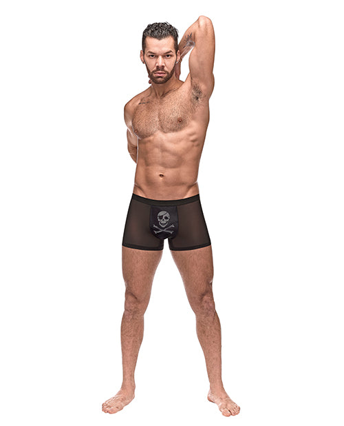 Private Screening Short Micro Mesh & Modal Skull Pouch Noir M