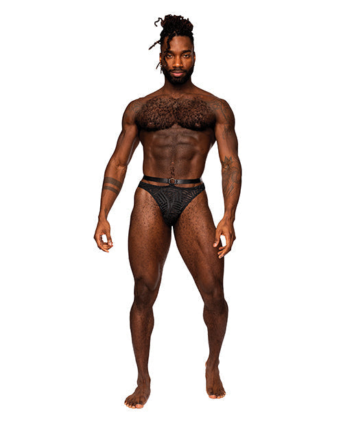Tanga en maille Rude Awakening noir S/M